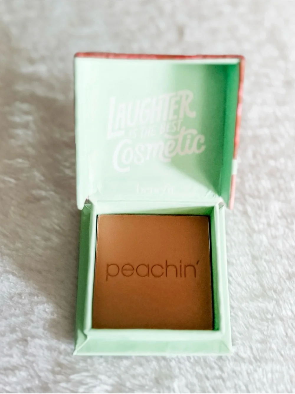 NIB! Mini Benefit Cosmetics Silky-Soft Powder Blush - Peachin’ - 0.8 oz.